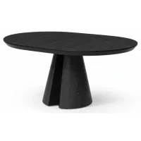 ROVERE 120+45 BLACK hrastova jedilna miza