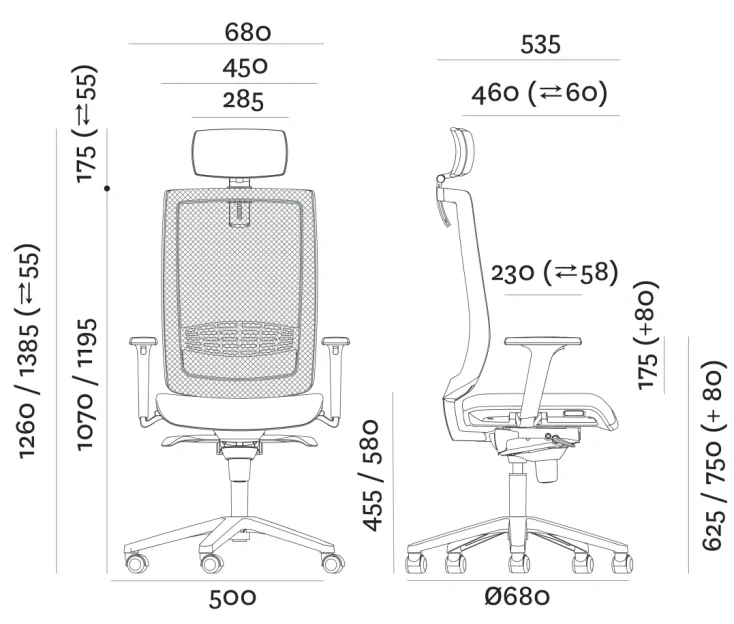 KINT H  - tkanina po izbiri ergonomski pisarniški stol