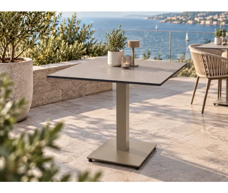 Cimant grey 69x69 + DC 707/A taupe table