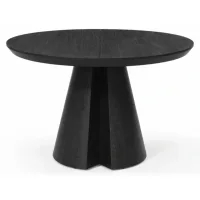 ROVERE 120+45 BLACK hrastova jedilna miza