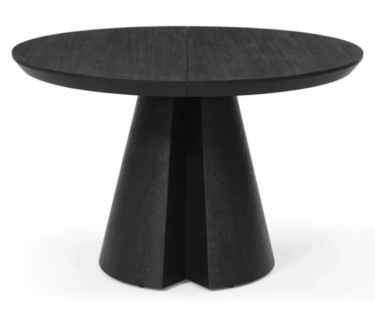 ROVERE 120+45 BLACK hrastova jedilna miza