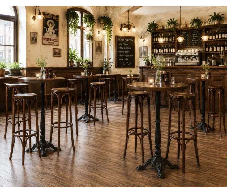 IRISH H72 NOCE sgabello da bar rustico