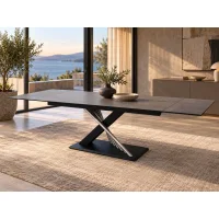 Obsidian Smoked Brown 180+40+40X100 Jedilna miza