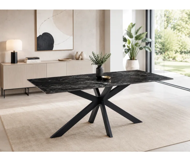 kloe 180x90 black tavolo da pranzo