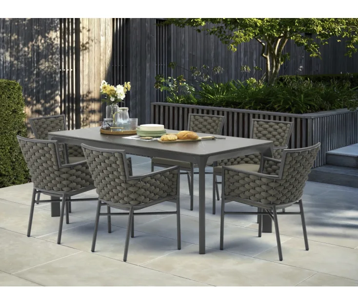 CARVES 180X90/MEXICO Taupe 1+6 garden set
