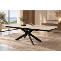 elektrik beige 180+40+40x95x76 electric extendable table