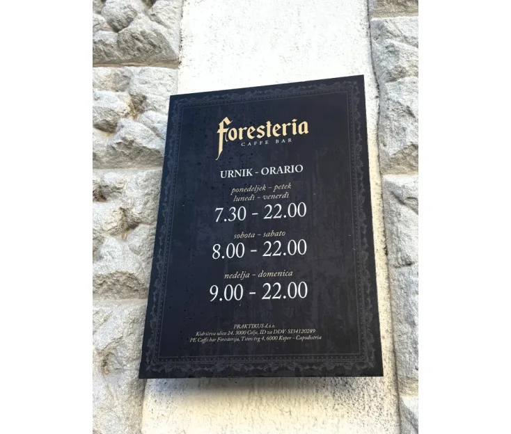 FORESTERIA, Koper bar