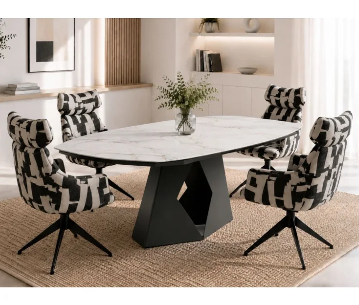 Forma / Mozaik black 1+6 Set da pranzo