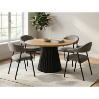 Freya Oak FI130 / Viki Grey 1+4 Dining set