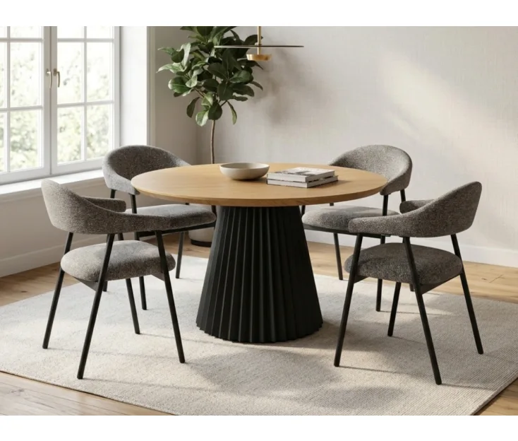 Freya Oak FI130 / Viki Grey 1+4 Dining set