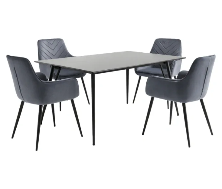 Kleopatra 160x90 / Remos Grey 1+4 Dining set