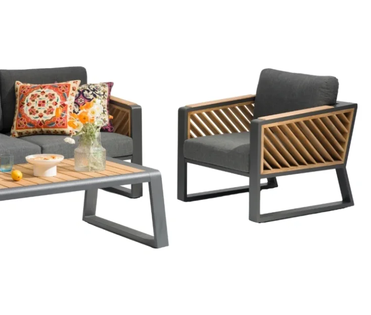 neia antracit/teak grt premium garden set