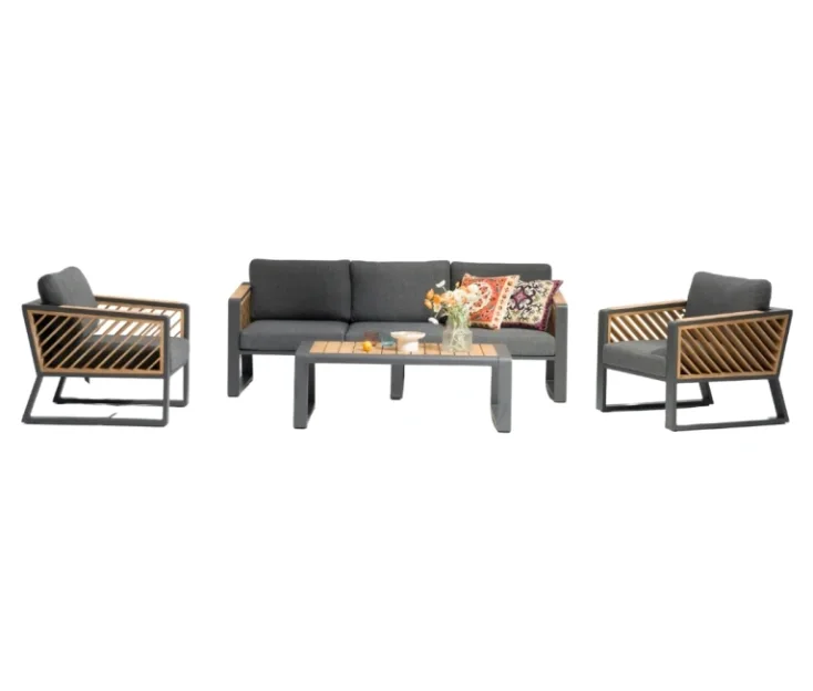 neia antracit/teak grt premium garden set