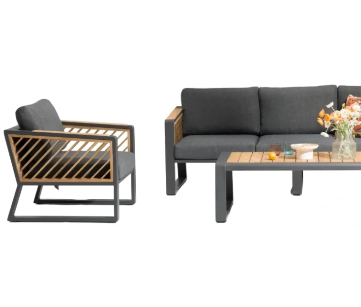 neia antracit/teak grt premium garden set