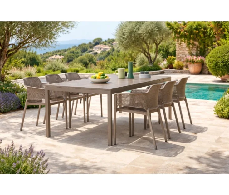 RIO 140-210 TORTORA/NET TORTORA 1+6 garden set