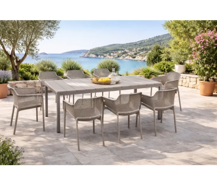 RIO 210-280 TORTORA/NET TORTORA 1+8 garden set