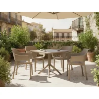 Dora Taupe Sedia da giardino con braccioli