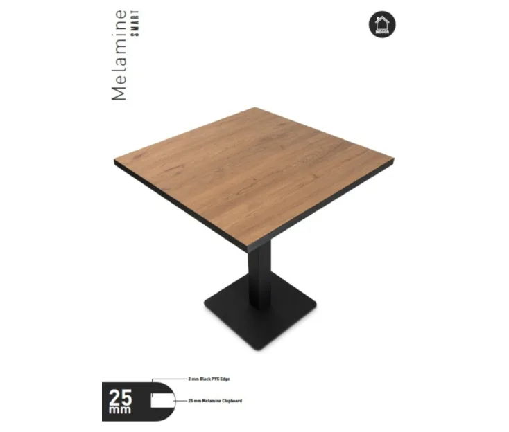 MELAMINE ROVERE/WENGE DUE LATI 70×70 piano del tavolo