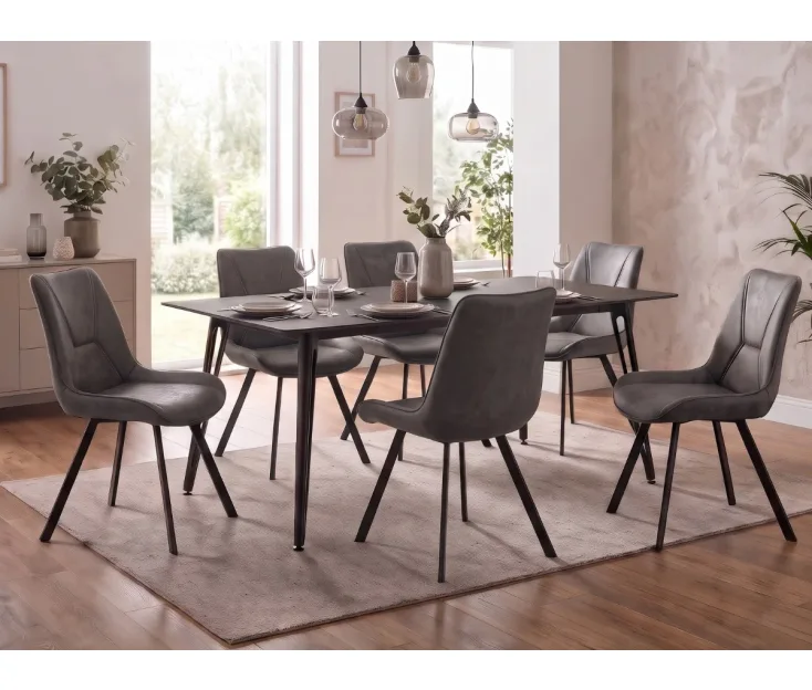 Kleopatra 160x90 / Martel Grey 1+6 Dining set