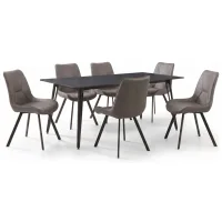 Kleopatra 160x90 / Martel Grey 1+6 Dining set