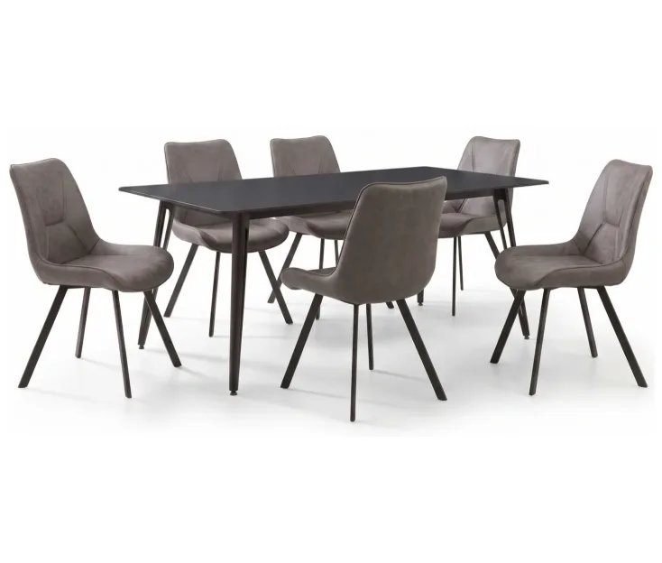 Kleopatra 160x90 / Martel Grey 1+6 Dining set
