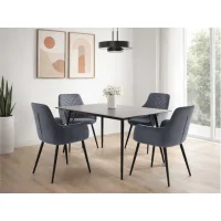 Kleopatra 160x90 / Remos Grey 1+4 Dining set