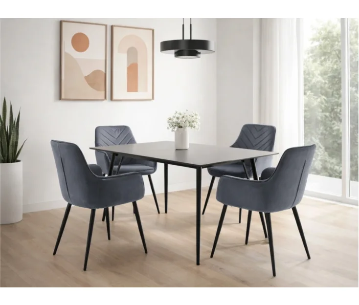 Kleopatra 160x90 / Remos Grey 1+4 Dining set