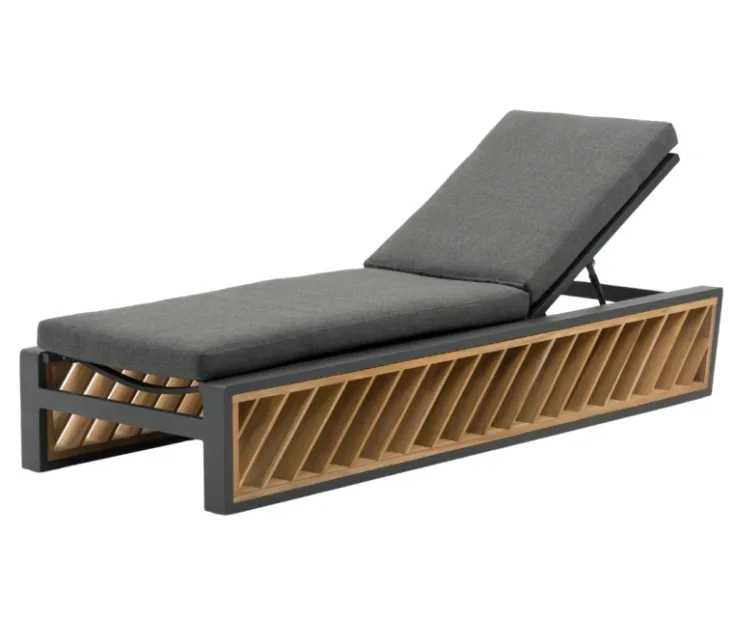 neia antracit/teak l premium ležalnik