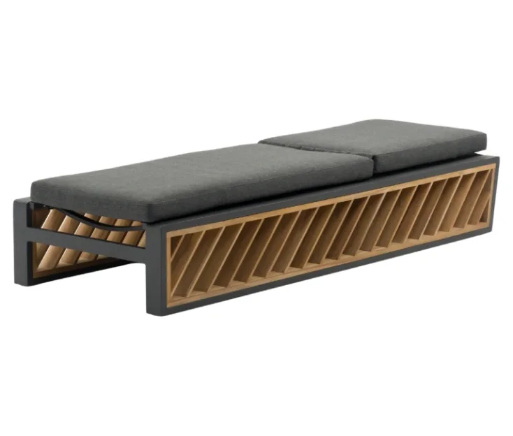 neia antracit/teak l premium ležalnik