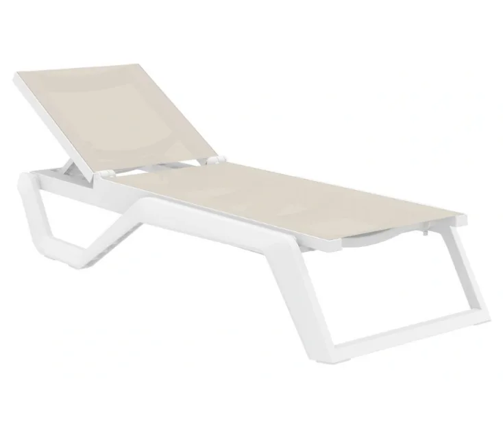 rio pro white taupe ležalnik