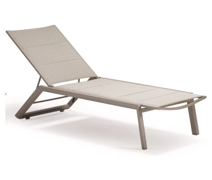 LUX ALU taupe ležalnik z dvojnim polnilom