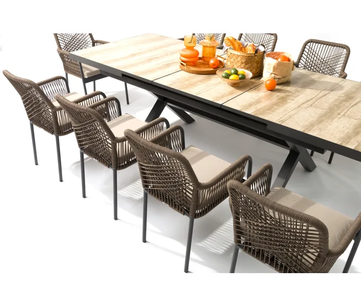 adeline 200-260/alicante at taupe 1+6 vrtna garnitura