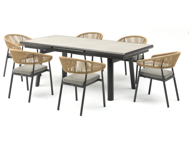 zara 200-260/tampa camel 1+6 set da giardino