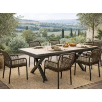 adeline 200-260/alicante at taupe 1+6 vrtna garnitura