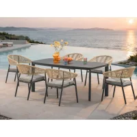 Kyoto Antracit / Tampa Antracit/Camel 1+6 Vrtna garnitura