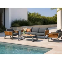 neia antracit/teak grt premium vrtni namještaj