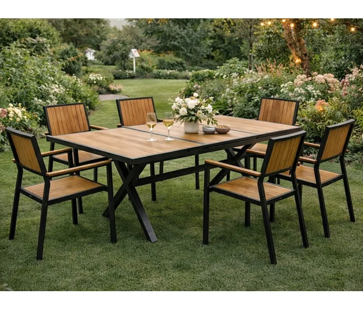 Oslo Antracit 180-240 / Istra 1+6 Vrtna garnitura