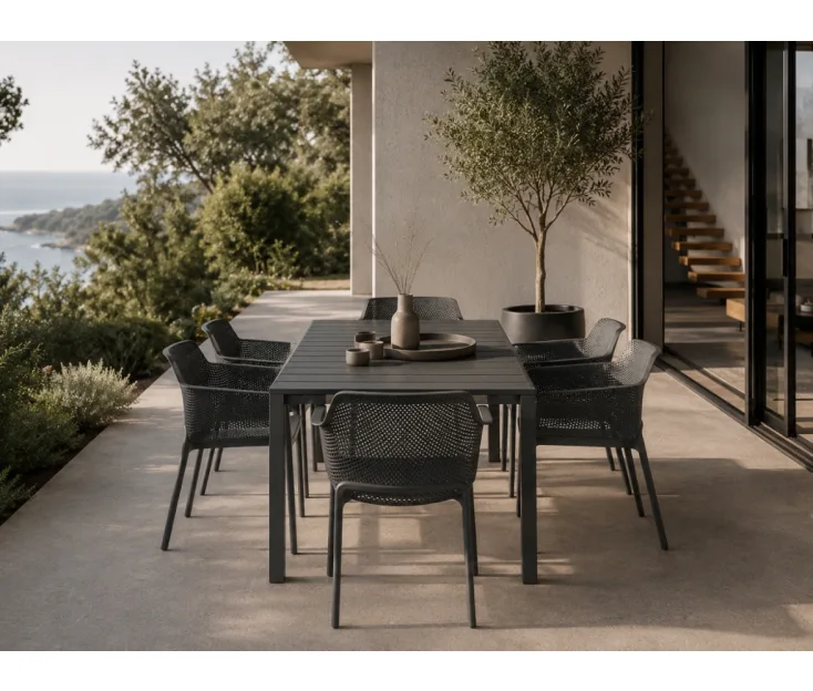RIO 140-210/NET ANTRACIT 1+6 garden set