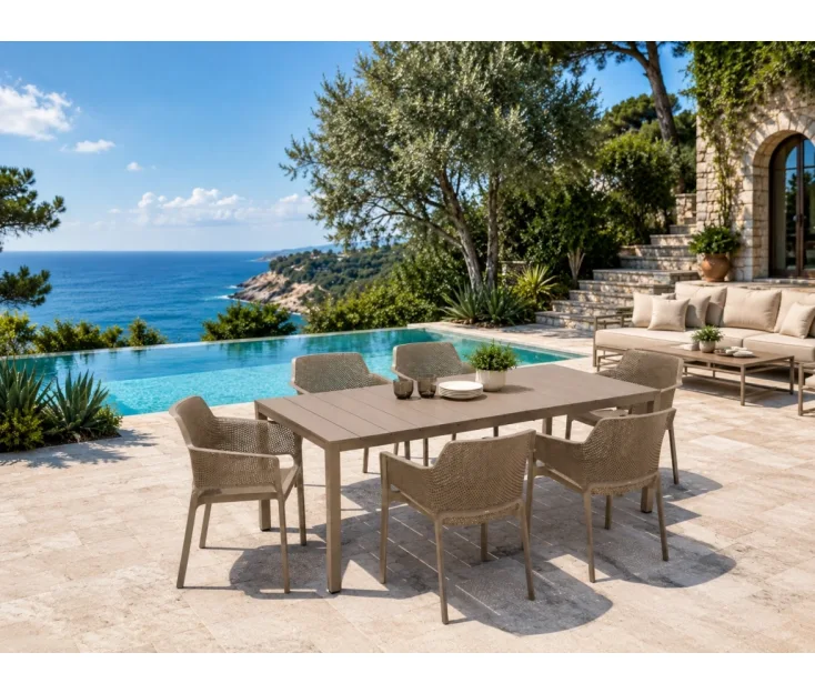 RIO 140-210 TORTORA/NET TORTORA 1+6 garden set