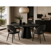 Rovere Black 120 / Fiore R Grey 1+4 Blagovaonski set