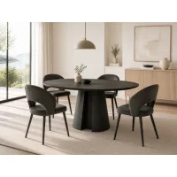 Rovere Black 120 / Fiore R Grey 1+4 Blagovaonski set