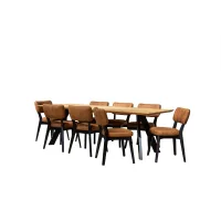 Vali A 240 / Patrick Cognac 1+8 Dining set