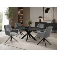 Smart Black 120 / Jason Grey 1+4 Blagovaonski set