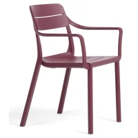 CASSIA R BURGUNDY Garden chair with armrests