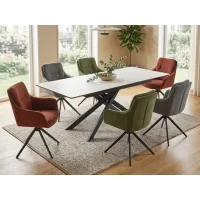 Vena White 160+40 / Jason 1+6 Dining set