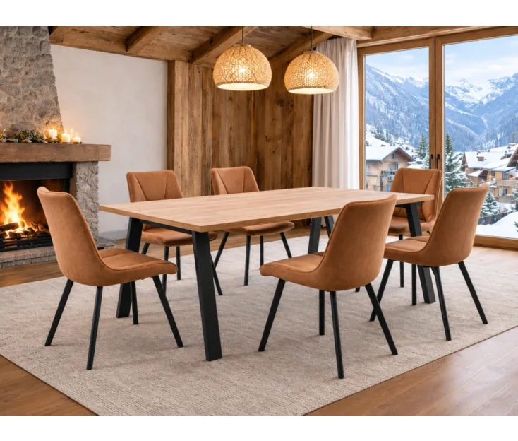 Vitra 200 / Martel Cognac 1+6 dining set