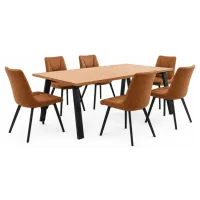 Vitra 200 / Martel Cognac 1+6 dining set