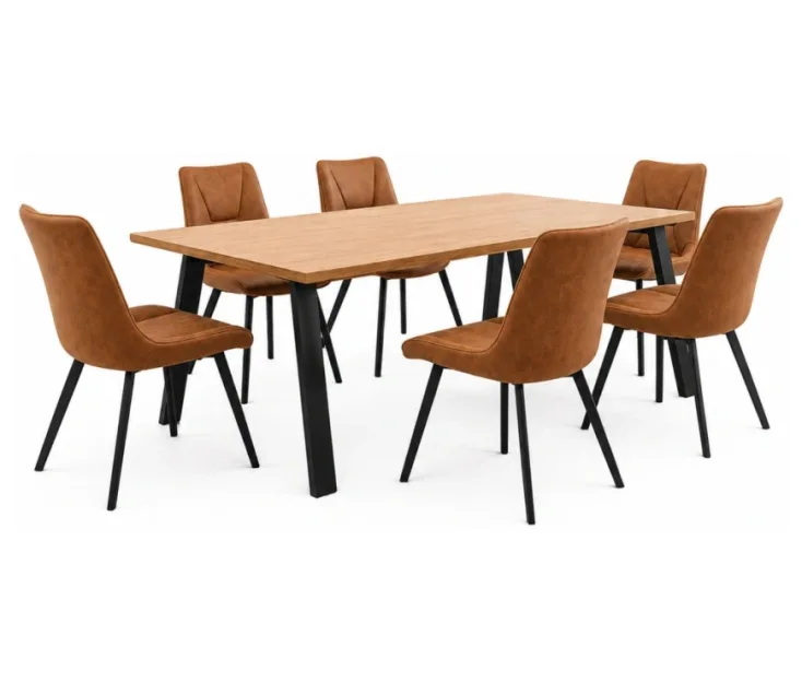 Vitra 200 / Martel Cognac 1+6 dining set