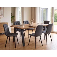 Vitra Oak 200x90 / Ana Grey 1+6 Set da pranzo
