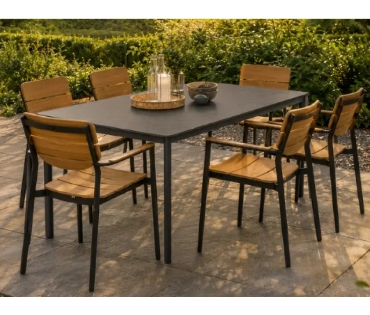 Kyoto Antracit 160X90 / Woody 1+6 Garden set